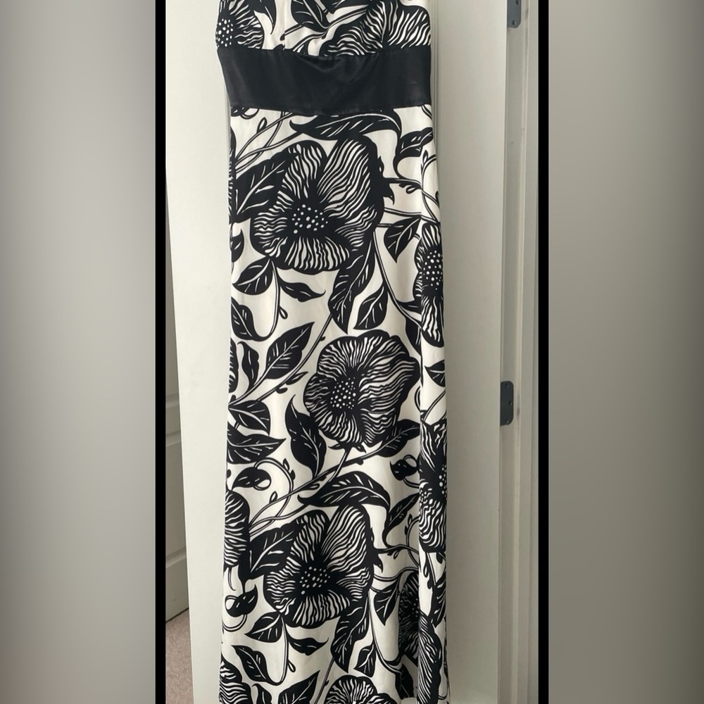 Ivory and Black Silk Maxi Dress
New with tags